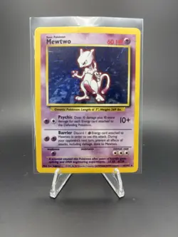 Pokemon Mewtwo Base Set Holo Rare 10/102 LP/MP 1999-2000 Wizards Card - Image 1