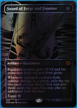 Sword of Forge and Frontier (Oil Slick Raised) FOIL Phyrexia NM (510851) - Image 1