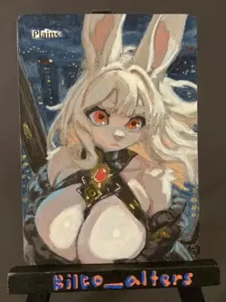 MTG Hand Painted Alter: PLAINS Magic the Gathering anime art - Image 1