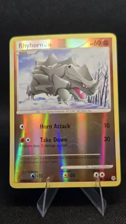 Pokemon TCG Rhyhorn 95/130 Reverse Holo Diamond & Pearl - Image 1