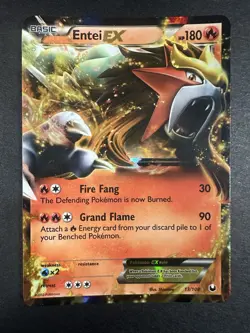 Pokemon Entei Ex 13/108 2012 Pokemon BW Dark Explorers Holo - LP - Image 2
