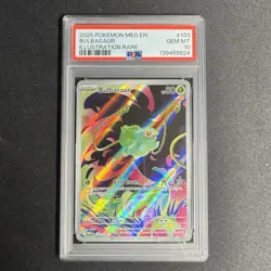 PSA 10 2025 Pokemon Mega Evolution Bulbasaur 133/132 Illustration Rare GEM MINT - Image 1