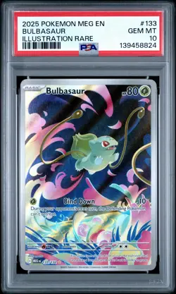 PSA 10 2025 Pokemon Mega Evolution Bulbasaur 133/132 Illustration Rare GEM MINT - Image 3