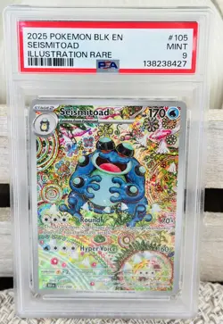 2025 POKEMON SV BLACK BOLT - BLK EN #105/086 SEISMITOAD ILLUSTRATION RARE PSA 9 - Image 1