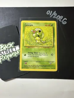 CATERPIE 45/102, 1999 Base Set, Pokemon TCG, WotC, Vintage, Common, NM - Image 3