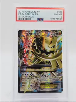 M STEELIX EX 2016 POKEMON XY STEAM SIEGE ULTRA RARE 109/114 PSA 8 Q0004 - Image 1
