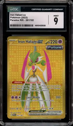Pokemon Iron Valiant ex Paradox Rift Hyper Rare #261 CGC 9 Mint - Image 1
