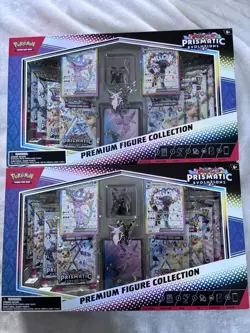 POKEMON PRISMATIC EVOLUTIONS PREMIUM FIGURE COLLECTION BOX LOT OF TWO (2) TCG US - Image 1