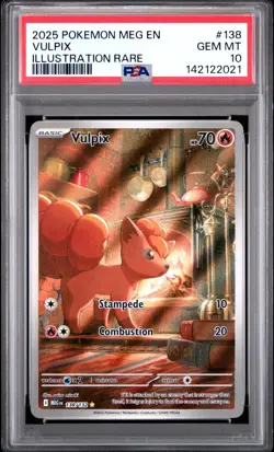 PSA 10 VULPIX 138/132 ILLUSTRATION RARE MEGA EVOLUTION POKEMON 🔥 - Image 1