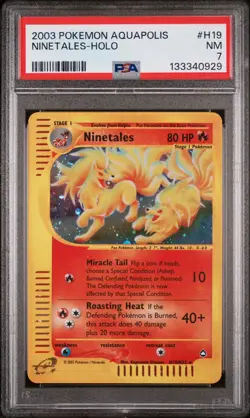2003 POKEMON Aquapolis #H19 Ninetales-HOLO E-Series PSA 6 (New Cert) - Image 1