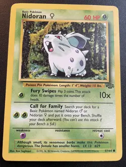 Pokemon Nidoran F 57/64 JU Jungle Unlimited NM - Image 1