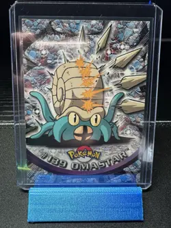 2000 Topps Pokemon TV Animation Series 3 Omastar Blue Logo #139 - Image 1