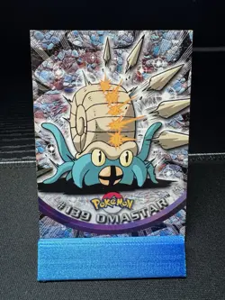 2000 Topps Pokemon TV Animation Series 3 Omastar Blue Logo #139 - Image 2