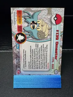 2000 Topps Pokemon TV Animation Series 3 Omastar Blue Logo #139 - Image 3