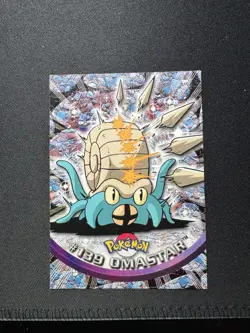 2000 Topps Pokemon TV Animation Series 3 Omastar Blue Logo #139 - Image 4