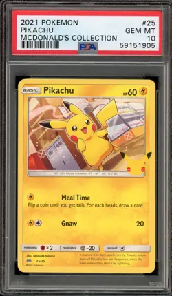 Pokemon 2021 Pikachu McDonald's Coll. Promo #25 PSA 10 Gem Mint - Image 1