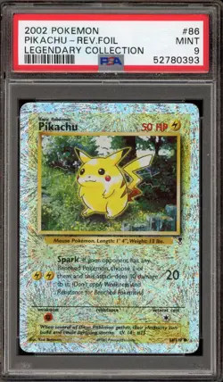Pokemon Pikachu Legendary Coll. Reverse Holo #86 PSA 9 Mint - Image 1