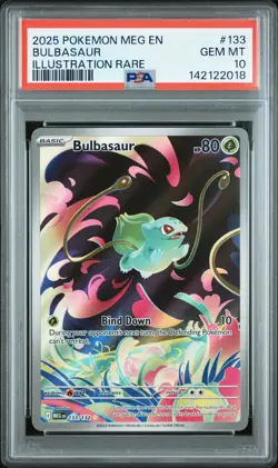 PSA 10 BULBASAUR 133/132 ILLUSTRATION RARE MEGA EVOLUTION POKEMON 🍃 - Image 1