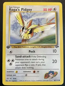Pokemon 1st Edition Koga’s Pidgey 80/132 - Gym Challenge -LP/NM - Image 1