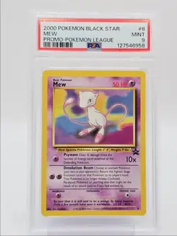 MEW 2000 POKEMON LEAGUE BLACK STAR PROMO #8 PSA 9 Q0004 - Image 1