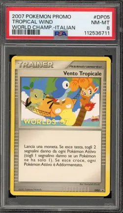 Pokemon Tropical Wind 2007 World Championships ITALIAN Promo DP05 PSA 8 - Image 1