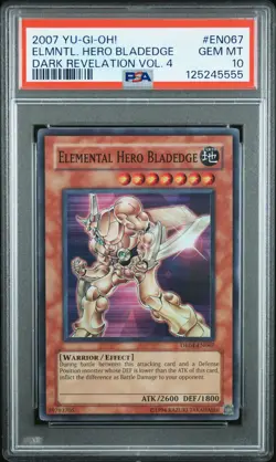 Elemental Hero Bladedge DR04-EN067 Super Rare POP 5 Yugioh PSA 10 *555 - Image 1