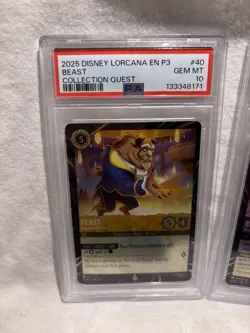 Lorcana Collection Quest DCA Promo Mystic Belle, Beast Set PSA 10 SEQUENTIAL - Image 2