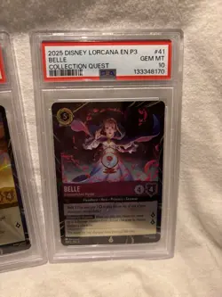 Lorcana Collection Quest DCA Promo Mystic Belle, Beast Set PSA 10 SEQUENTIAL - Image 3