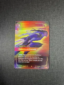Relentless Pursuit 184/221 Riftbound Spiritforged TCG Epic Signature Spell Card - Image 1
