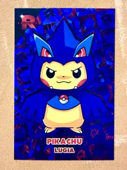 Poncho Pikachu Lugia Blue Holo Pokemon Card Database Team Rocket Peru - Image 1