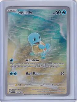 Pokemon Squirtle Holo Illustration Rare Card 170/165 Scarlet & Violet 151 Series - Image 1