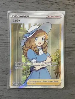 Pokemon TCG Lady 193/196 Near Mint Full Art Ultra Rare Holo Card Lost Origin - Image 1