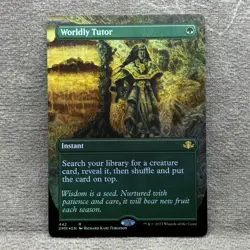 MTG Worldly Tutor Borderless Dominaria Remastered DMR #442 Foil NM Magic Card - Image 1