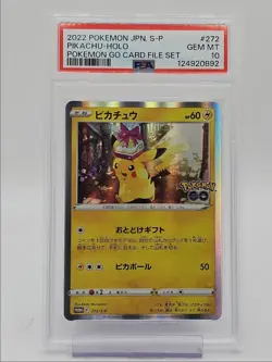 PIKACHU 2022 POKEMON JPN PROMO GO CARD FILE SET HOLO 272/S-P PSA 10 Q0004 - Image 1