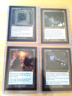 mtg 1 howling mine, 1 minds eye and 2 other cards see pic n/m nbever played - Image 1