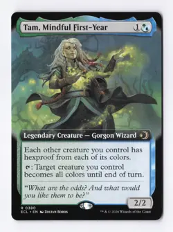 Tam, Mindful First-Year (Extended Art) 0380 (R) MTG Lorwyn Eclipsed (ECL) - Image 1