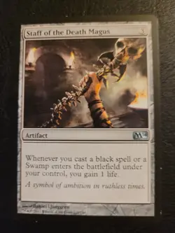 Staff of the Death Magus - Magic Core Set 2014 (M14) #219 MTG Black Uncommon LP - Image 1