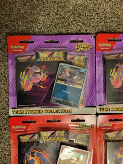 Lot X6 Pokemon Ascended Heroes Sealed Tech Sticker Collection NEW In Pics! - Image 2
