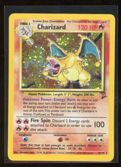 2000 Pokemon Base Set 2 II Charizard 4/130 Holo Foil Unlimited WOTC - Image 1