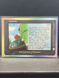 2000 Topps Pokemon TV Animation Edition Series 2 #EP3 Ash Catches a Pokemon - Image 2