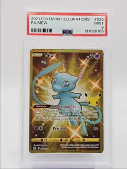 MEW 2021 POKEMON CELEBRATIONS CLASSIC COLLECTION RARE 025/025 PSA 9 Q0004 - Image 1