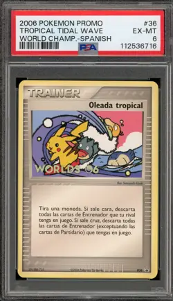Pokemon Tropical Tidal Wave 2006 World Championships SPANISH Promo #36 PSA 6 - Image 1