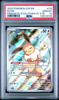 2025 Pokemon Black Star Eevee #173 Prismatic Evo. PC ETB Promo GEM MT PSA 10 - Image 1