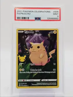 PIKACHU 2021 POKEMON CELEBRATIONS CLASSIC COLLECTION RARE 005/025 PSA 9 Q0004 - Image 1