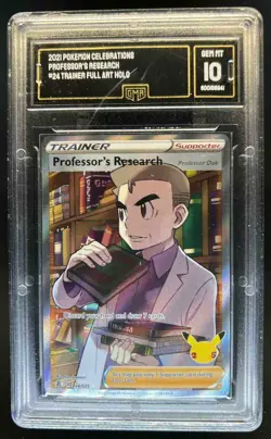 2021 Pokemon Celebrations Professor's Research Trainer Full Art 024/025 GMA 10 - Image 1