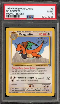 Pokemon Dragonite WB Movie Black Star Promo #5 PSA 9 Mint - Image 1