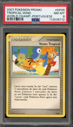 Pokemon Tropical Wind 2007 World Championships PORTUGUESE Promo DP05 PSA 8 - Image 1