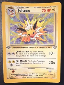 Jolteon 4/64 Holo Rare - Jungle - First Edition - Pokemon WOTC - Image 1
