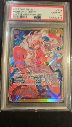 Bandai One Piece CCG Monkey D. Luffy OP05-119 Awakening New Era Foil SEC PSA 10 - Image 1