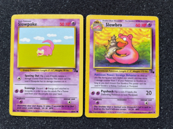 Vintage Pokemon TCG Set Of 2 Cards - Fossil - Slowbro & Slowpoke dmg free ship - Image 1